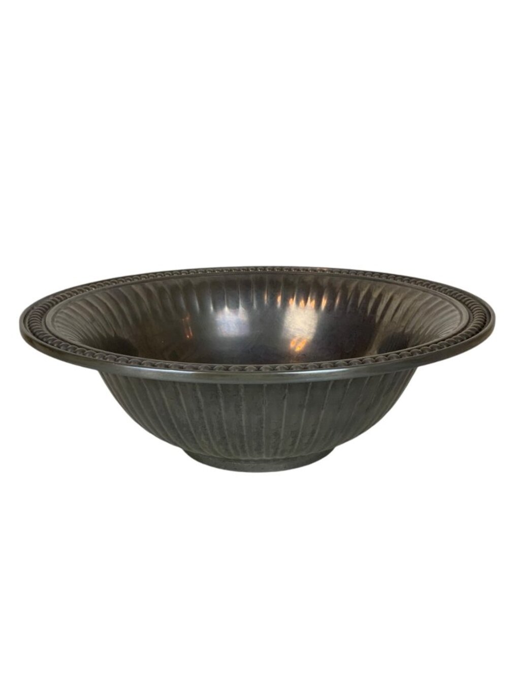 Wilton Armetale Flutes & Pearls Medium 12 inch Vegetable Serving Bowl Pewter